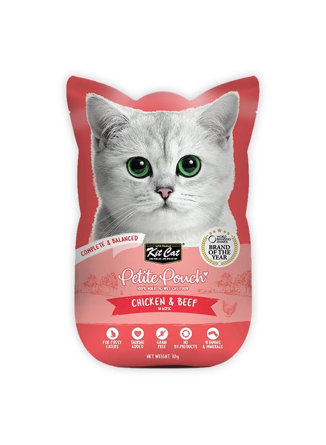 كيت كات طعام القطط الرطب بنكهة الدجاج واللحم البقري - 70 غرام (عبوة من 24 كيسًا) - Image 2